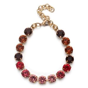 Multicolour Crystal Tennis Bracelet 8mm – Gold Tone – Adjustable